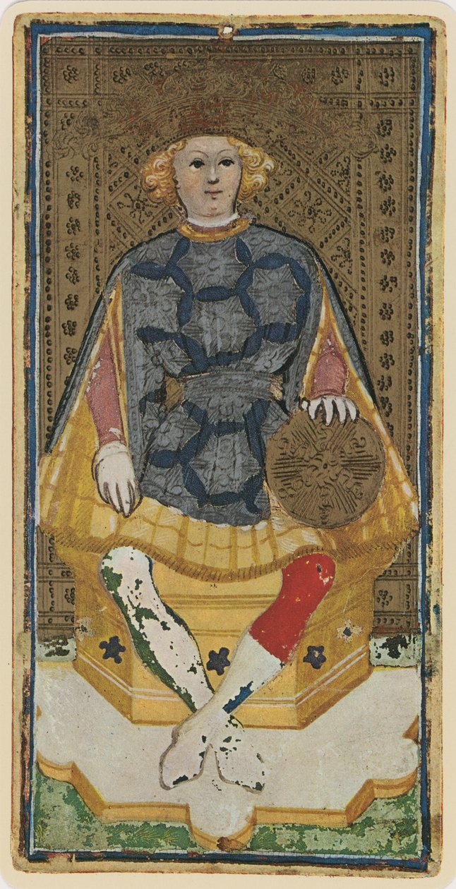 The King of Coins, faksimile av et tarotkort fra 