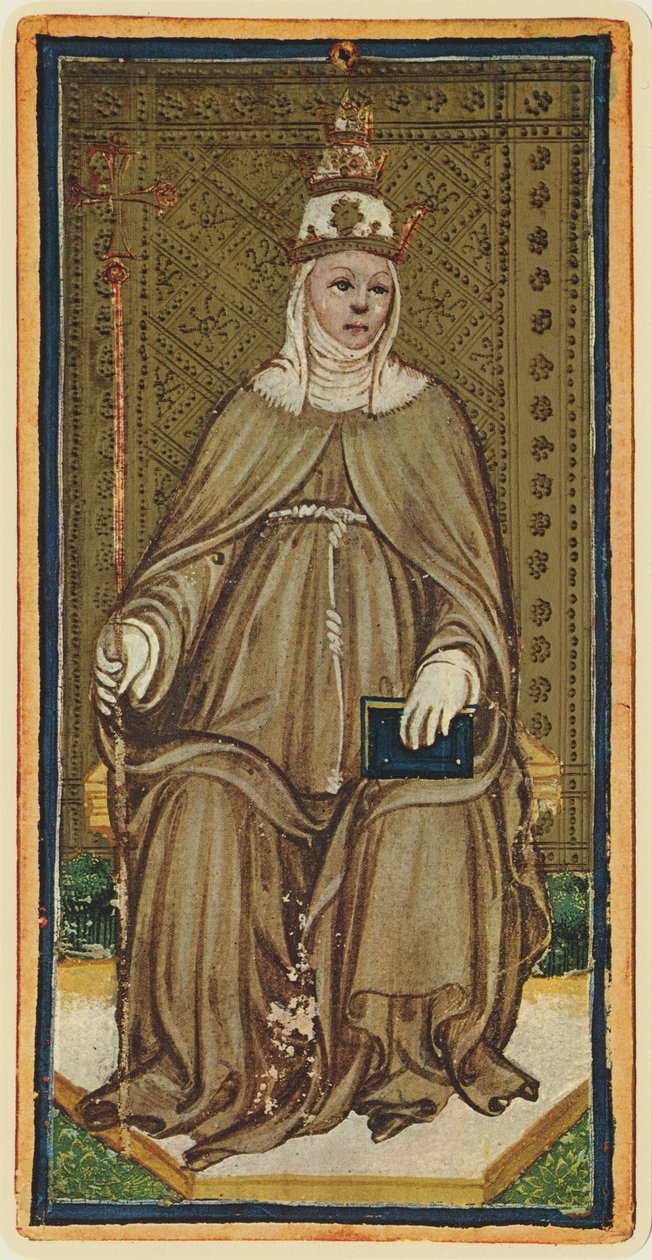 The Popess, faksimile av et tarotkort fra 