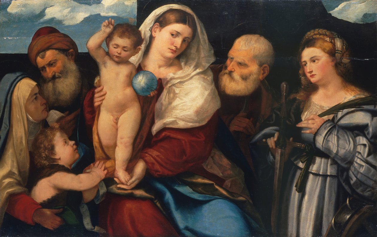 Madonna og barn med hellige. av Bonifacio de