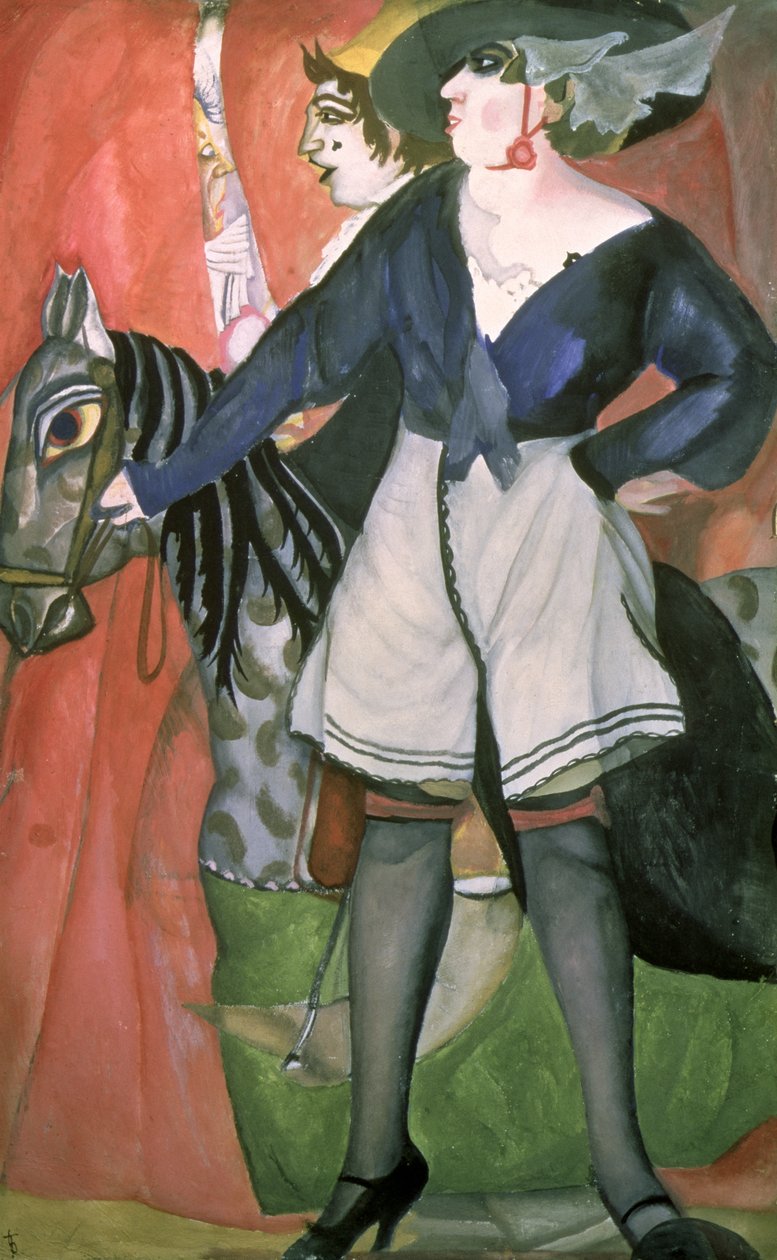 Sirkusscene, 1917 av Boris Dmitrievich Grigoriev