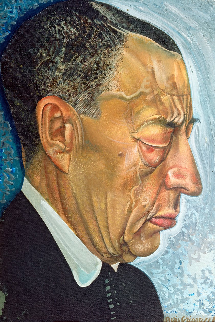 Portrett av Sergey Rakhmaninov (1873-1943) 1930 (tempera på papp) av Boris Dmitrievich Grigoriev