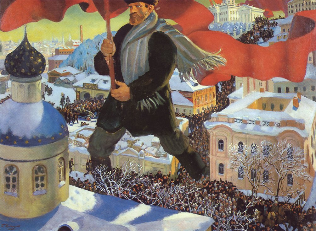 Bolsjevik. av Boris Mikhailovich Kustodiev
