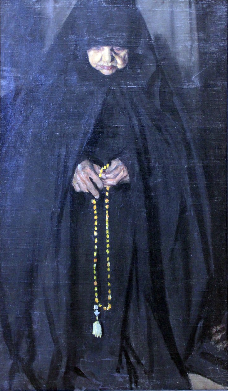 gammel nonne av Boris Mikhailovich Kustodiev