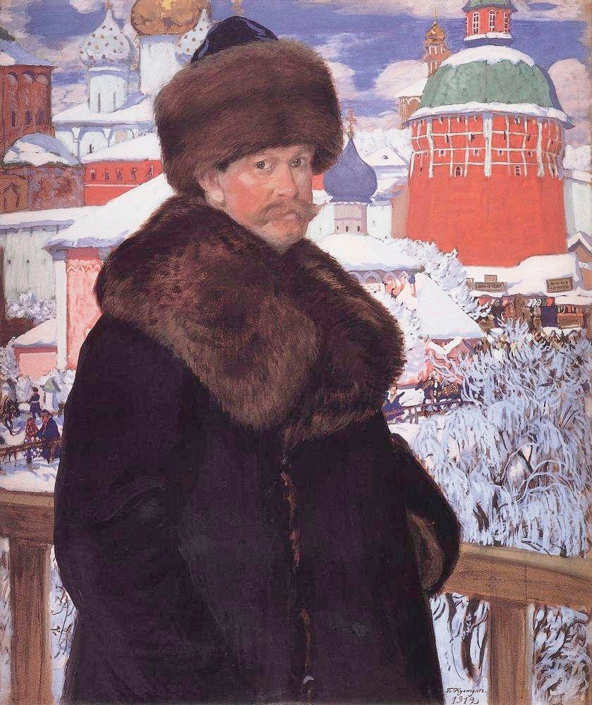 Selvportrett av Boris Mikhailovich Kustodiev