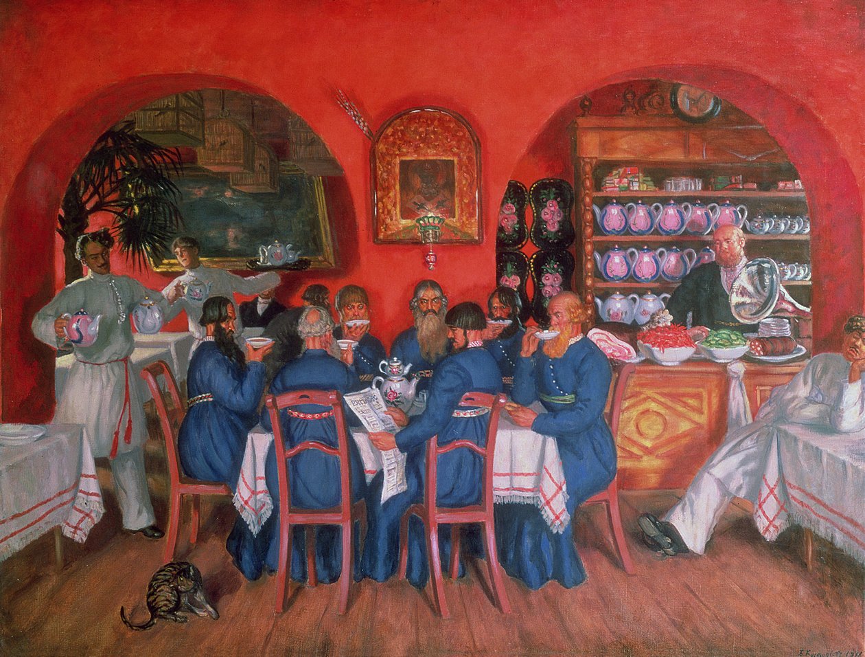 Moskva kafé, 1916 av Boris Mikhailovich Kustodiev