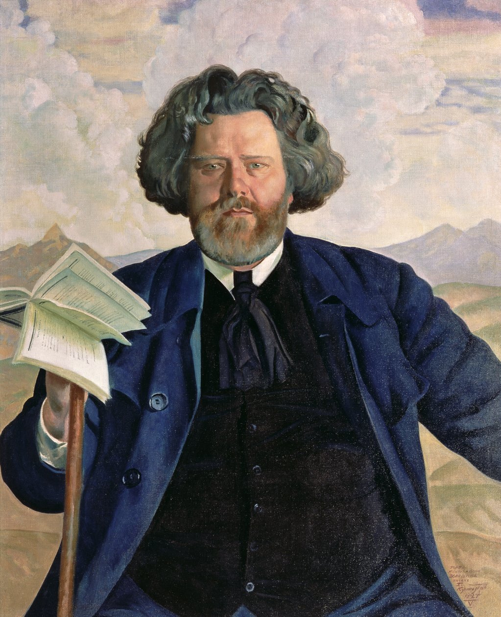 Portrett av Maximilian Voloshin (1877-1932) 1924 av Boris Mikhailovich Kustodiev