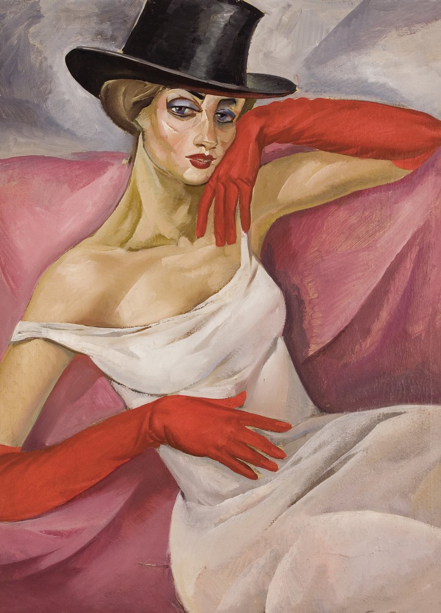 Dame i topphatt av Boris Dmitrievich Grigoriev