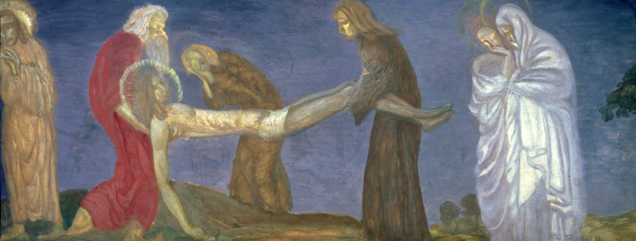 Gravleggingen, 1913 av Boris Dmitrievich Grigoriev