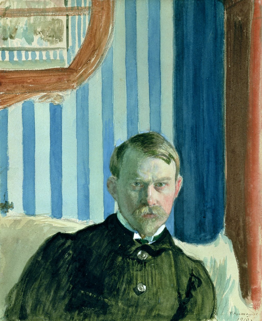 Selvportrett av Boris Mikhailovich Kustodiev