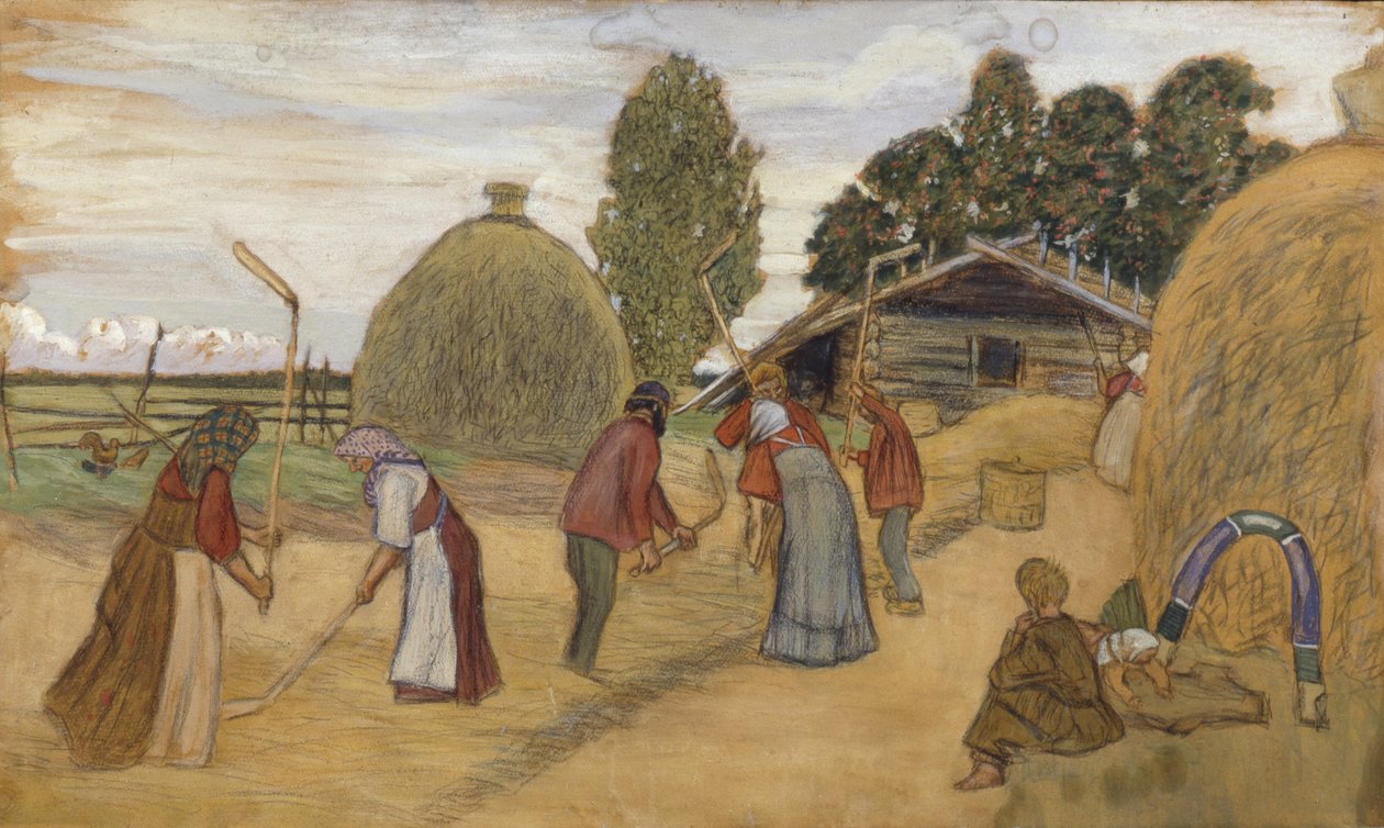 Treskegulv, 1918 av Boris Mikhailovich Kustodiev