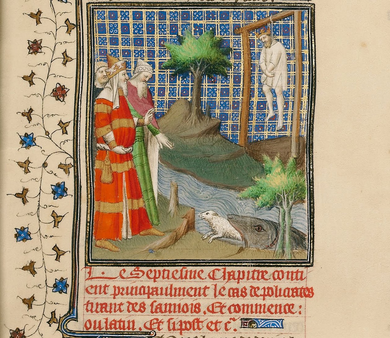 Polykrates hengt, ca 1413-1415 av Boucicaut Master,