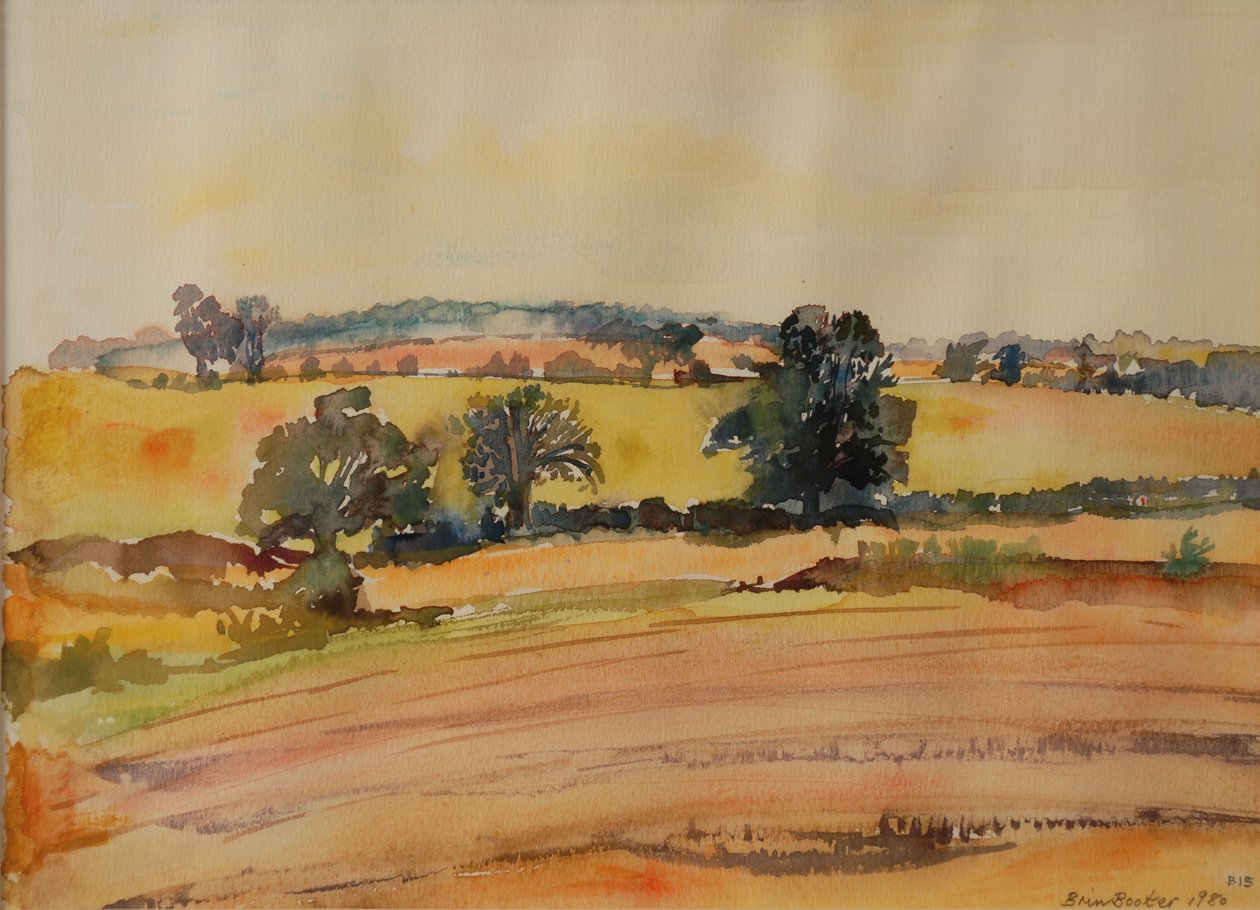 Suffolk Landscape, 1980 (wc på papir) av Brenda Brin Booker