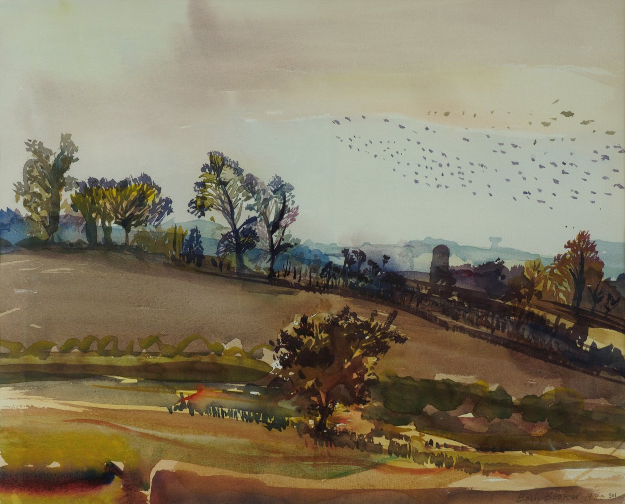 Autumn Mood, 1980 (wc på papir) av Brenda Brin Booker
