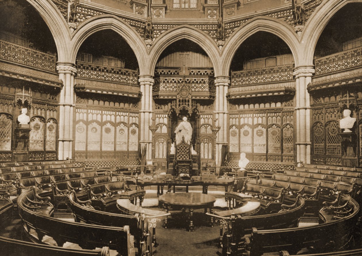 Common Council Room i London Guildhall, 1890 av British Photographer