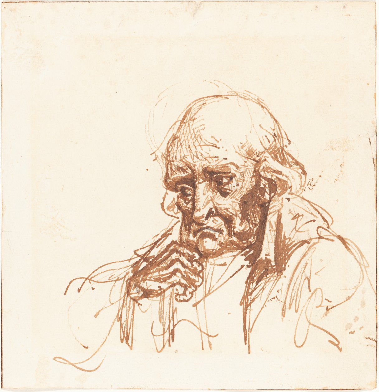 Leder av en gammel mann av British 19th Century