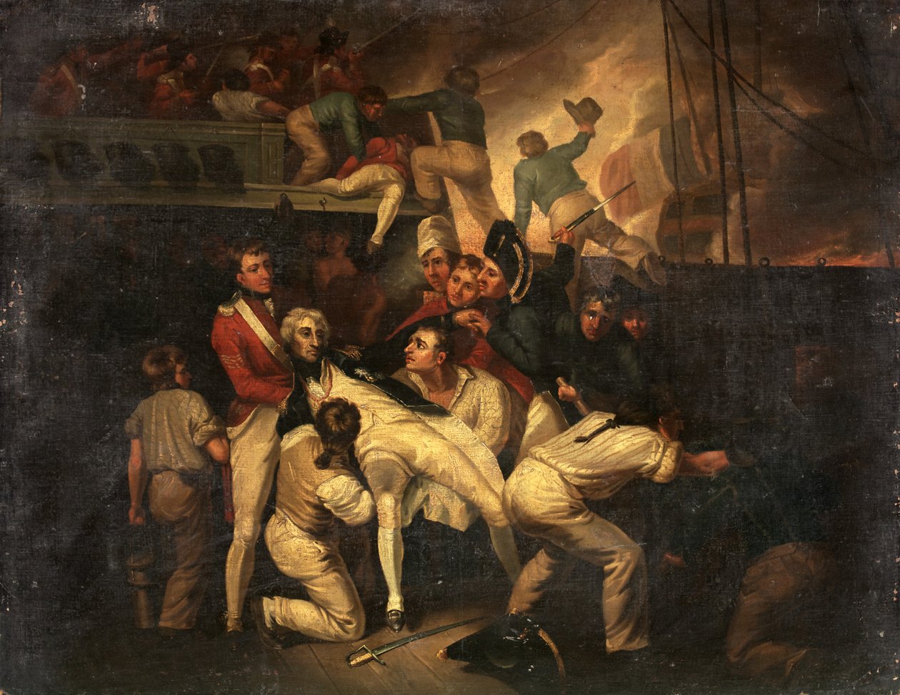 Nelsons død, ca. 1820 (olje på lerret) av British School