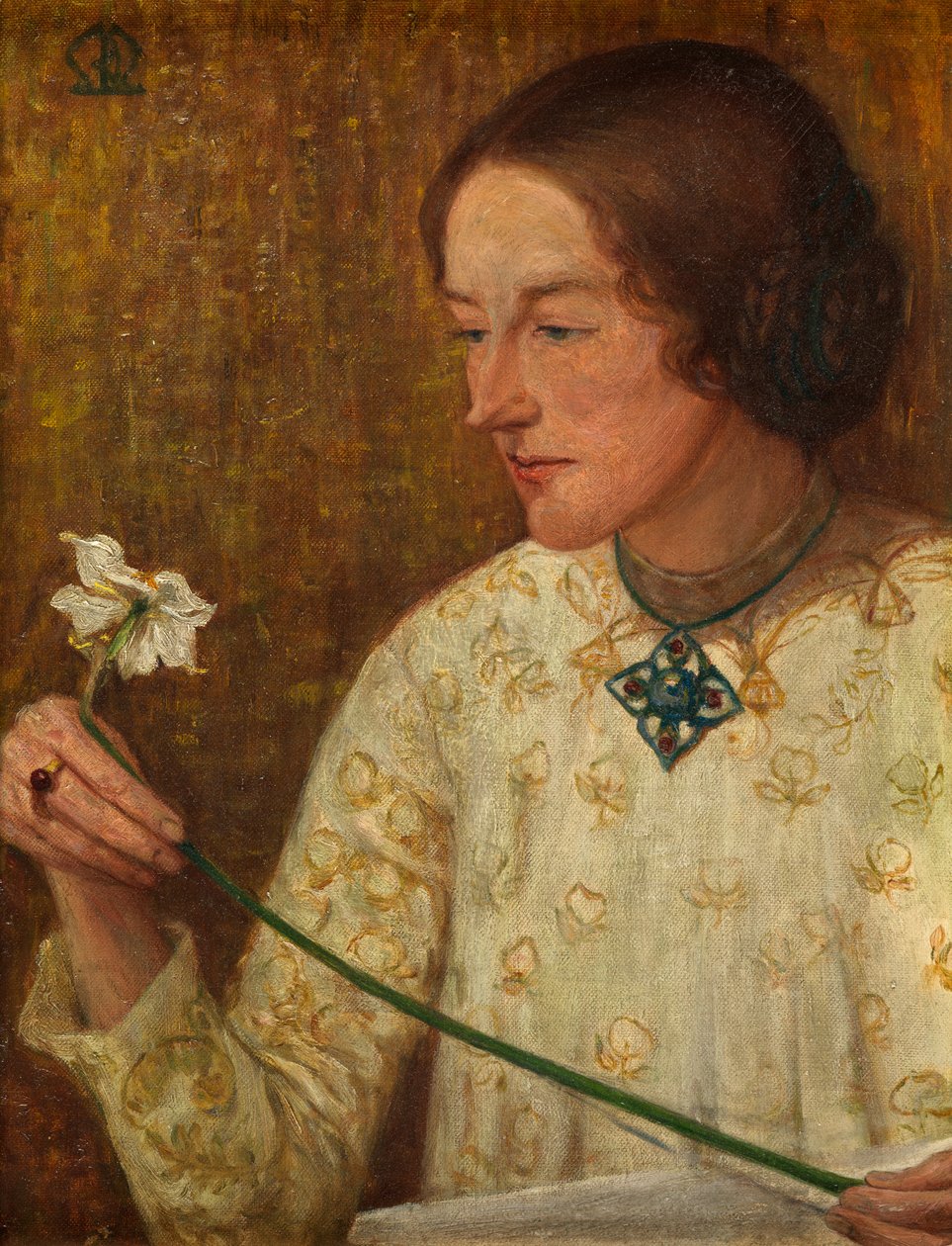 Narcissus (olje på lerret) av British School