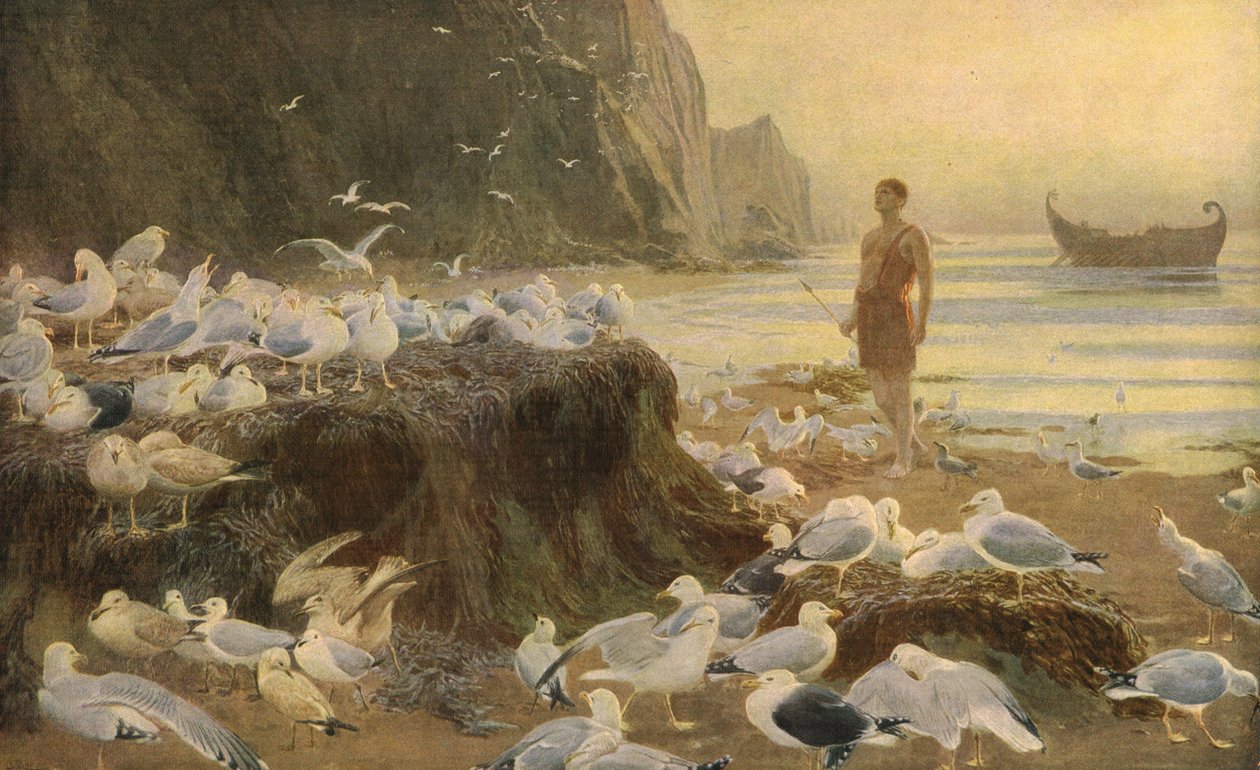 An Old World Wanderer, 1887, c1930. av Briton Riviere