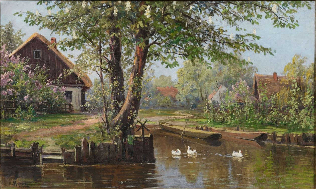 Vår i Spreewald Lehde nær Lübbenau av Bruno Moras