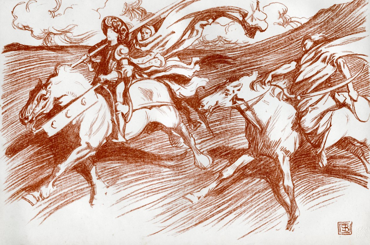 Ridderen og hans følgesvenner, 1898. av Byam Shaw