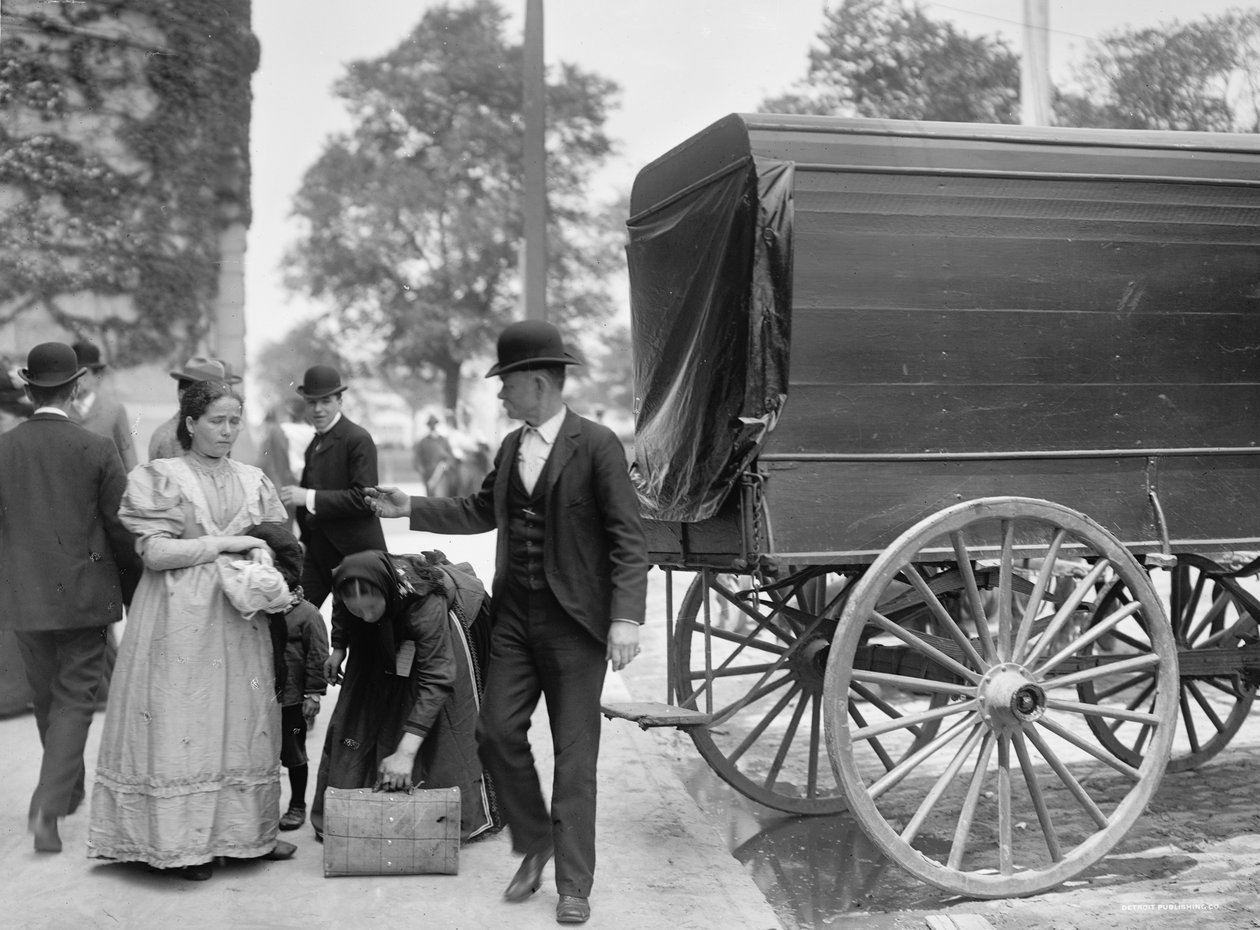 Innvandrere ved Battery Park, New York, N.Y., ca. 1900 av Byron Company