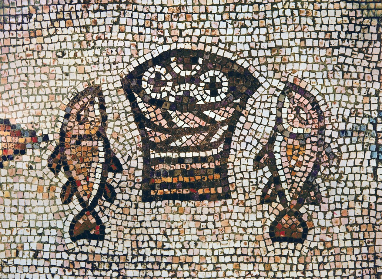 Miracle of the Bread and the Fishes, 500-600-tallet e.Kr. (mosaikk) av Byzantine