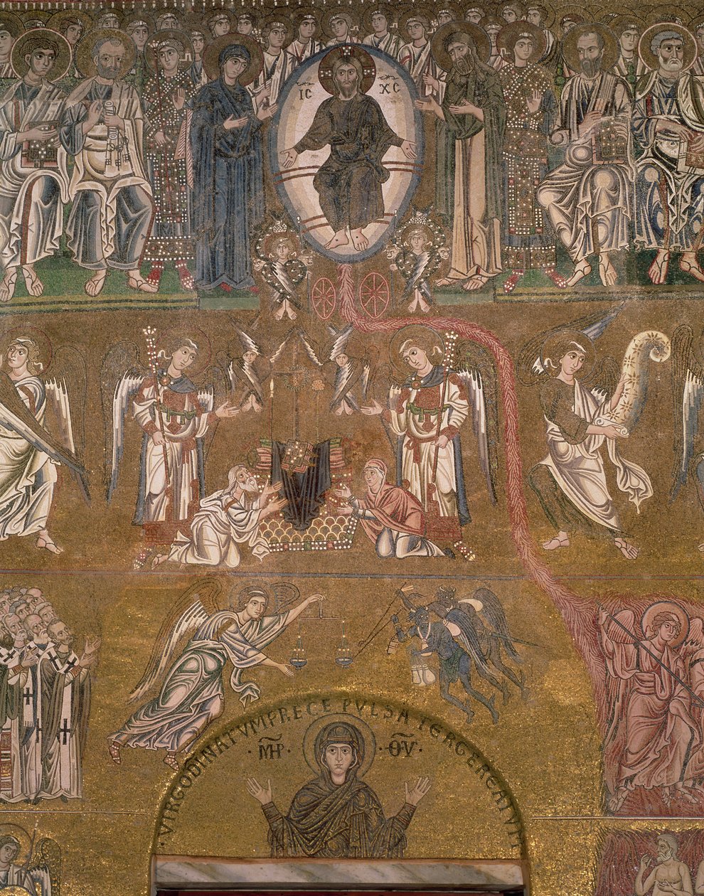 The Last Judgement, detalj av Christ Judging, mosaikk fra 11-12-tallet av Byzantine