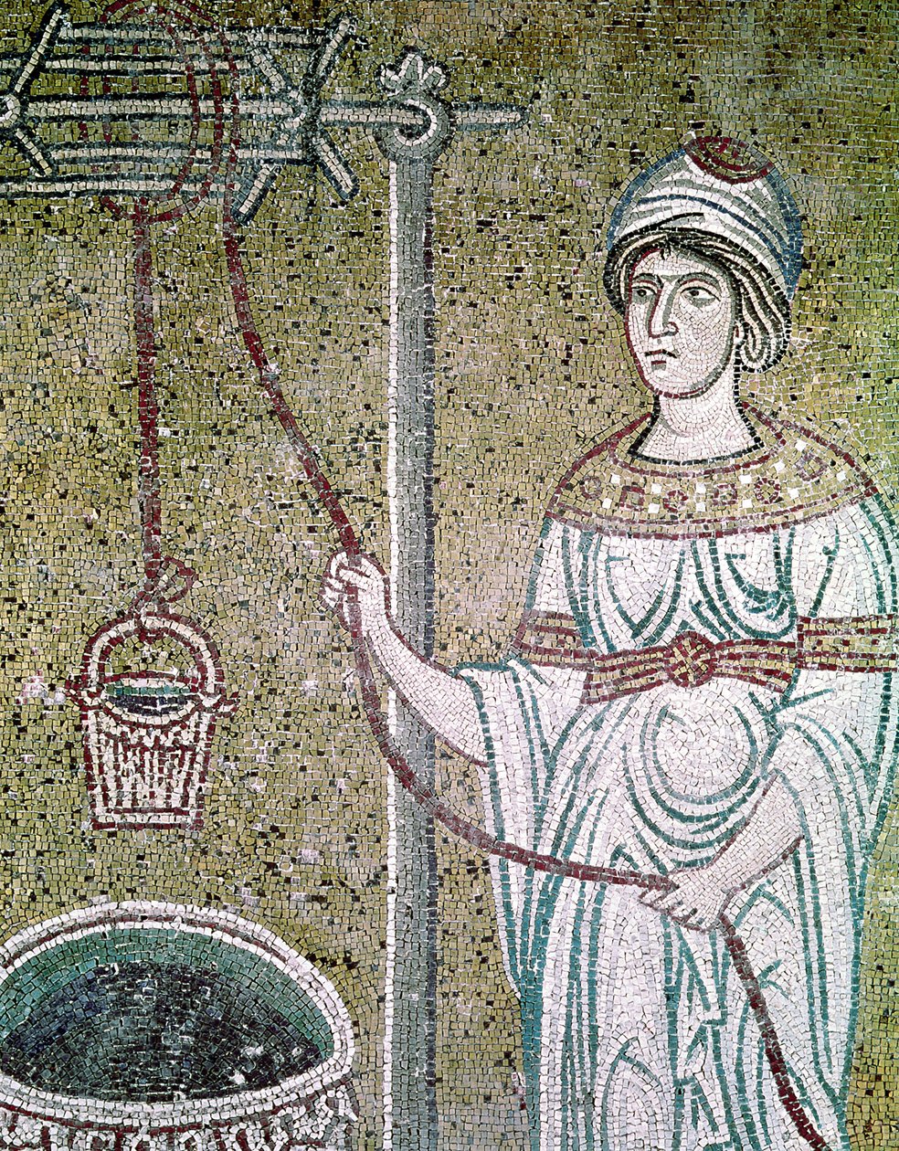 Kvinnen i Samaria (mosaikk) av Byzantine School