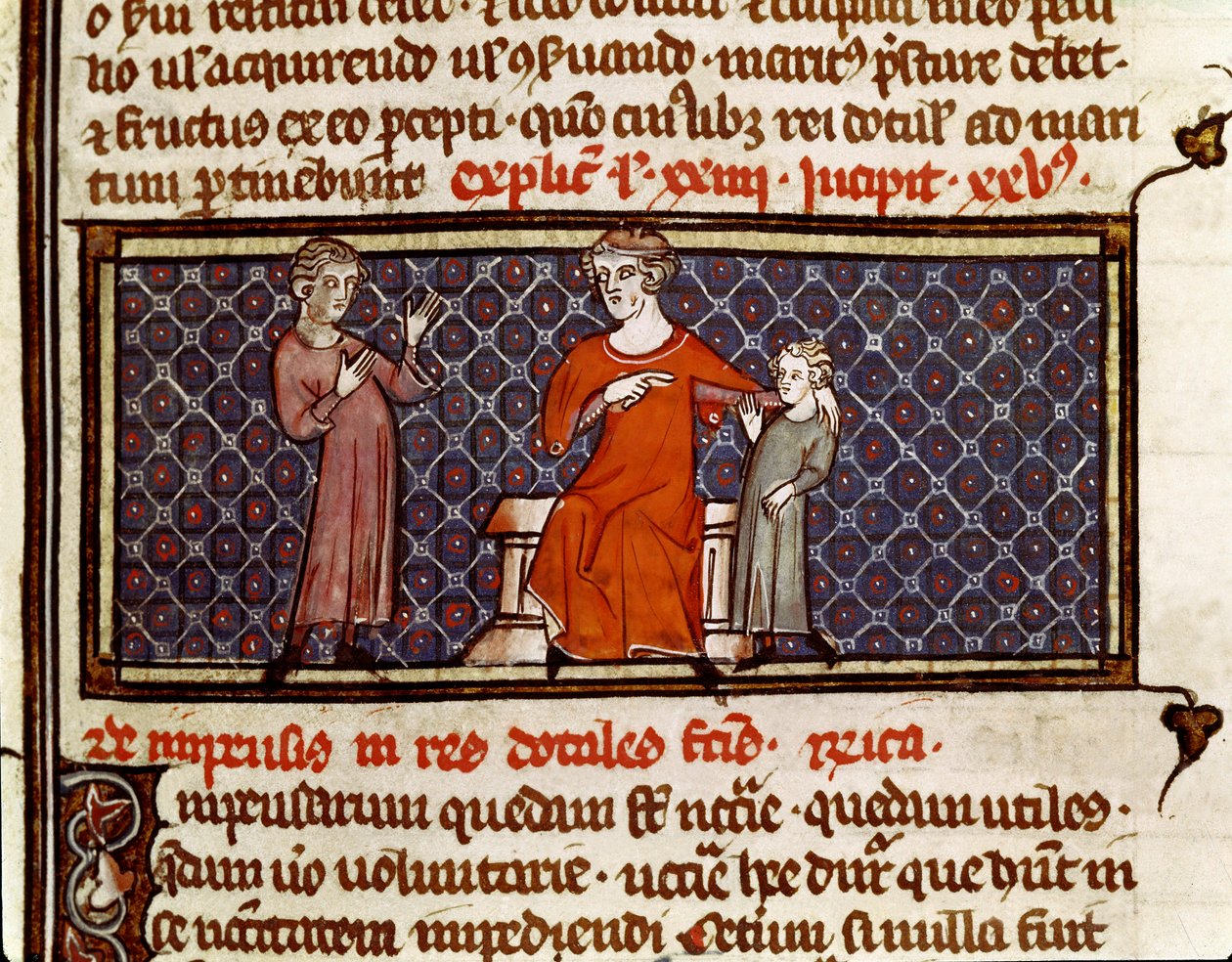 Adopsjon av et barn (miniatyr av Byzantine