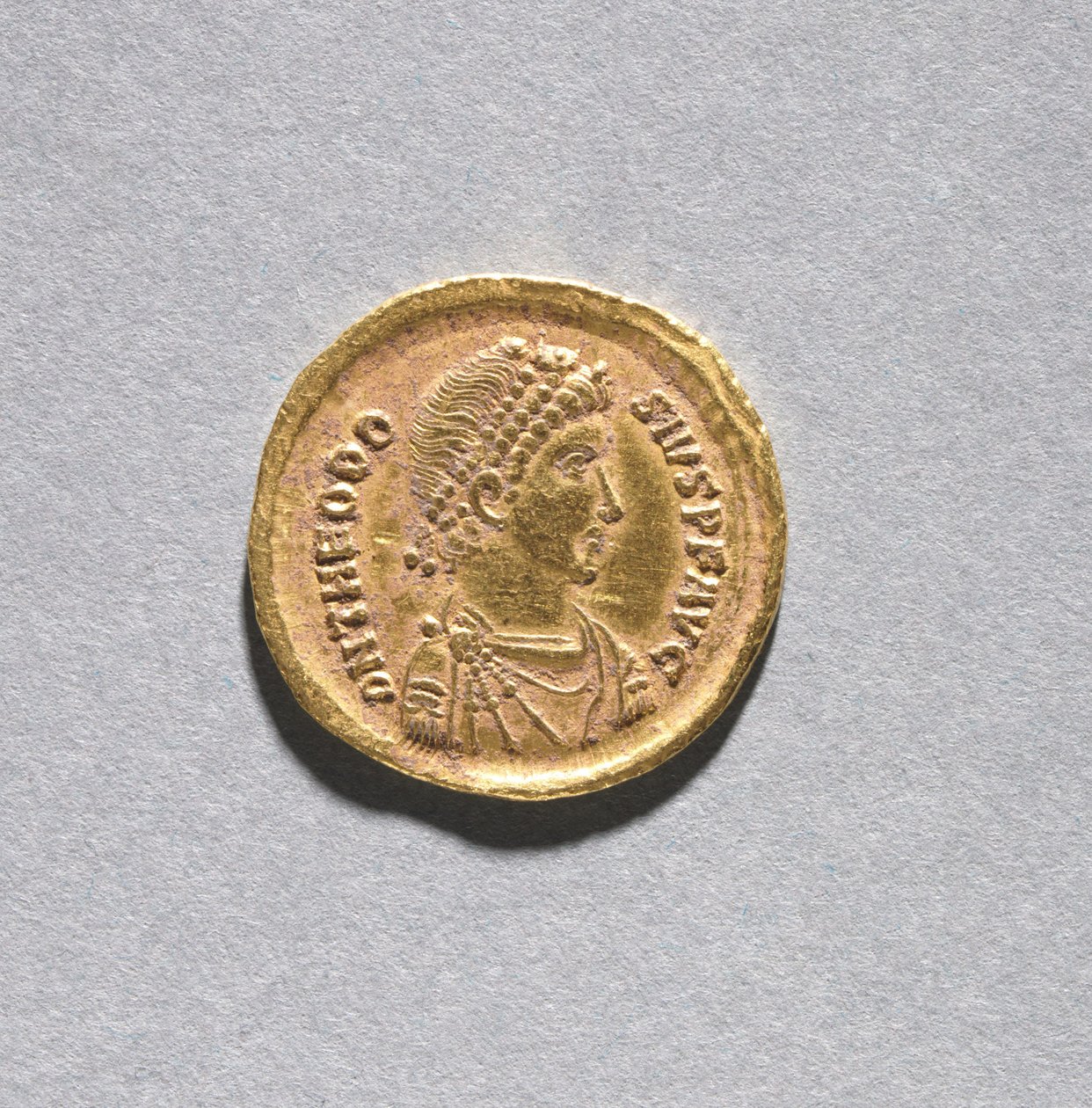 Solidus av Theodosius I den store av Byzantine