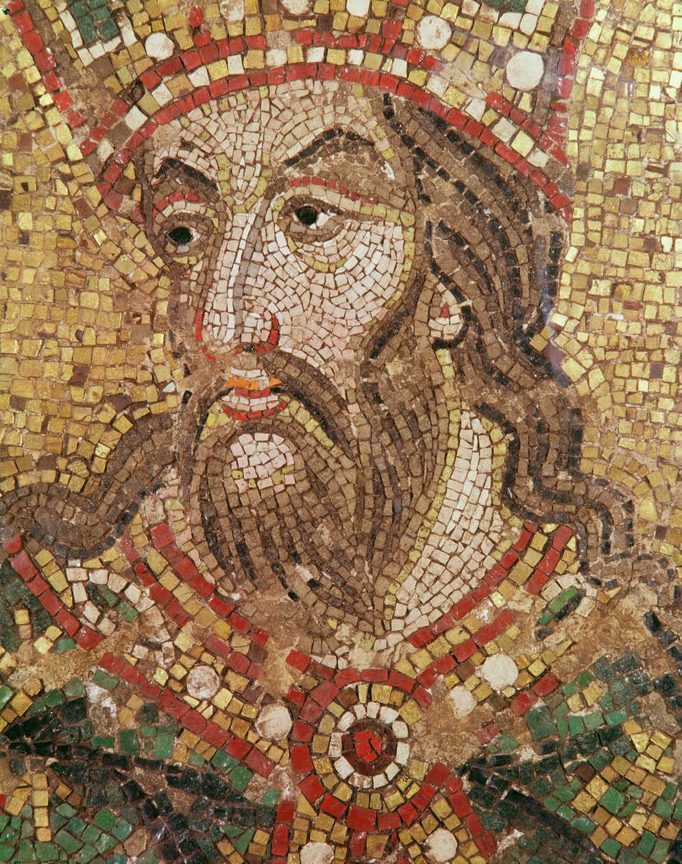 Hodet til en konge (mosaikk) (detalj) av Byzantine School