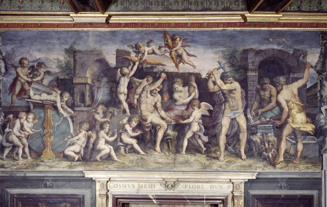The Forge of Vulcan, 1555 av C. and Vasari, G. Gherardi