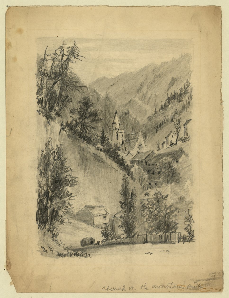 Kirke i fjellsiden av C. D. Gedney