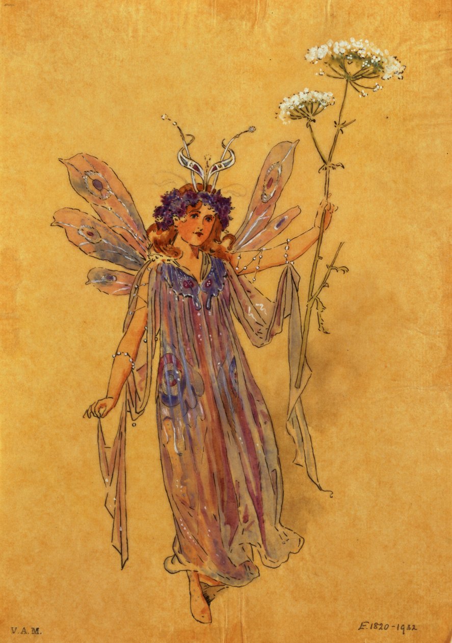 A Fairy, kostymedesign for A Midsummer Night's Dream, produsert av R. Courtneidge ved Princes Theatre, Manchester av C. Wilhelm