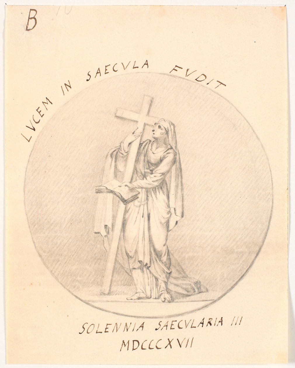 Medaljong med allegorisk kvinneskikkelse av C.A. Lorentzen