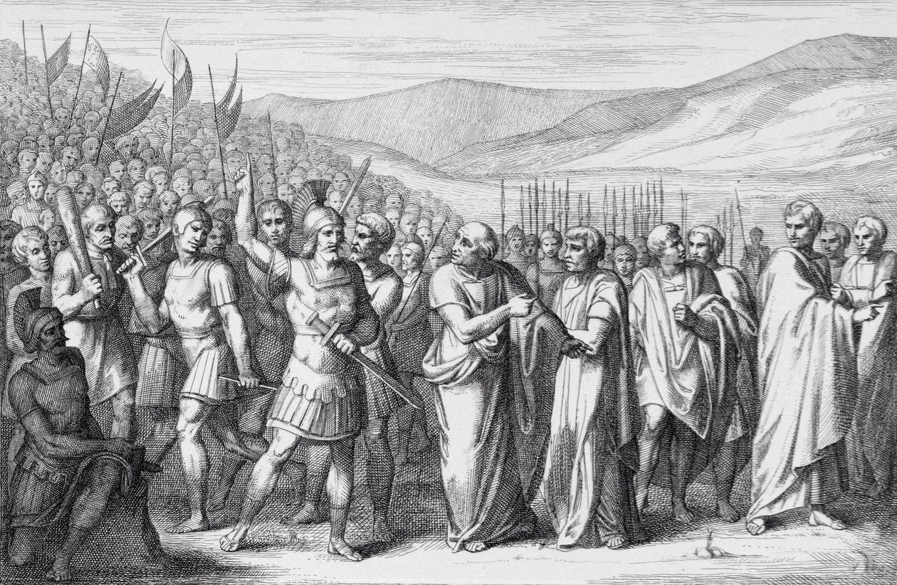 The Secession of the People to Mons Sacer, gravert av B.Barloccini, 1849 av C.C Perkins