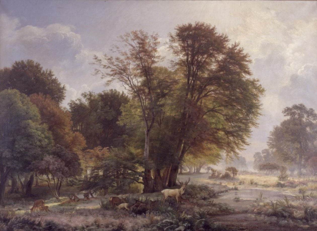 Høstmorgen i Jægersborg Zoo av C.F. Aagaard