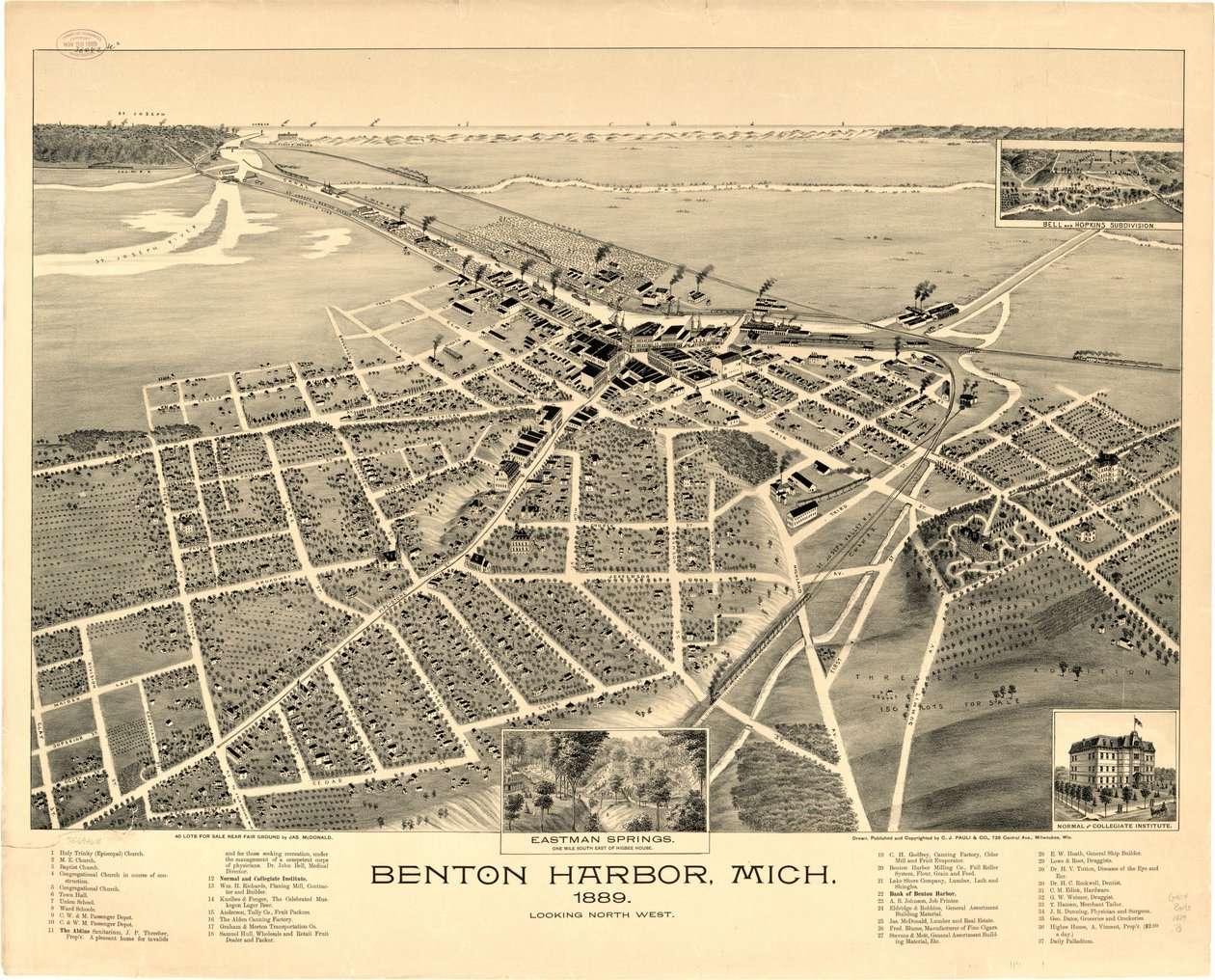 Benton Harbor, Mich. 1889. av C.J. Pauli and Co.