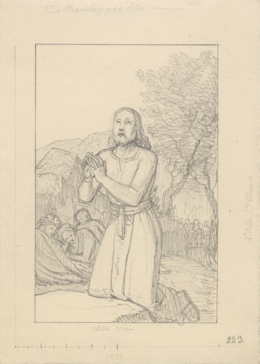Kristus i Getsemane. av Christoffer Wilhelm Eckersberg