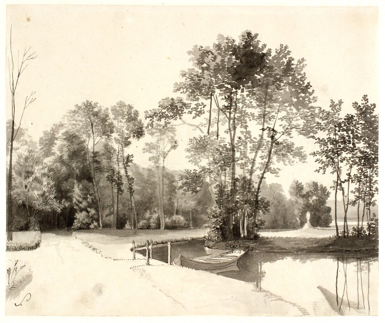 Utsikt over Sanderumgaardhagen av Christoffer Wilhelm Eckersberg