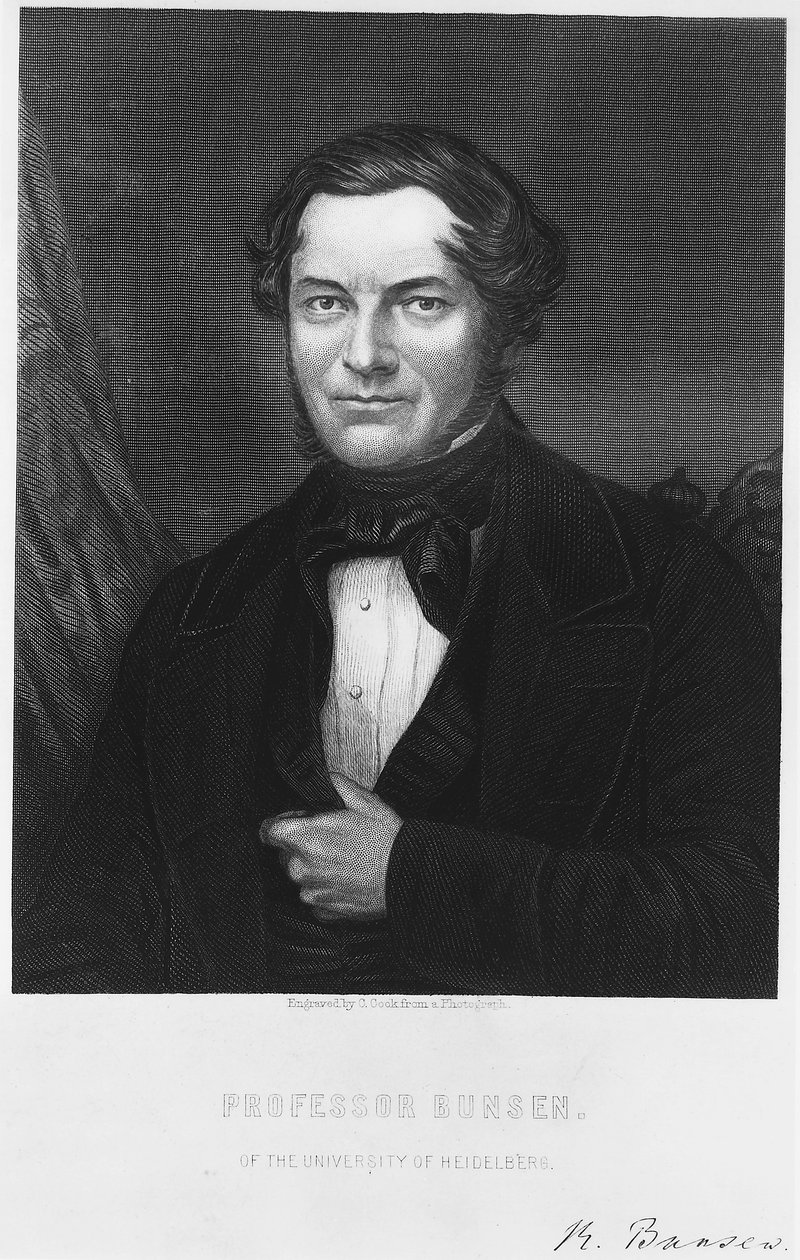 Robert Bunsen, tysk kjemiker, 1850-årene av C. Cook