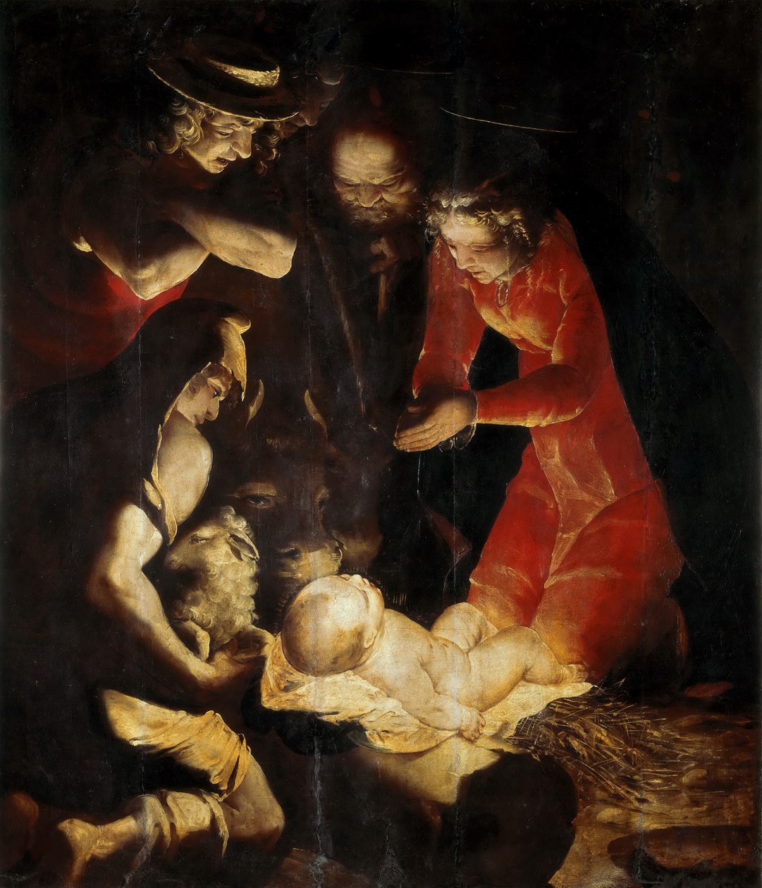Hyrdenes tilbedelse, 1550. av Cambiaso
