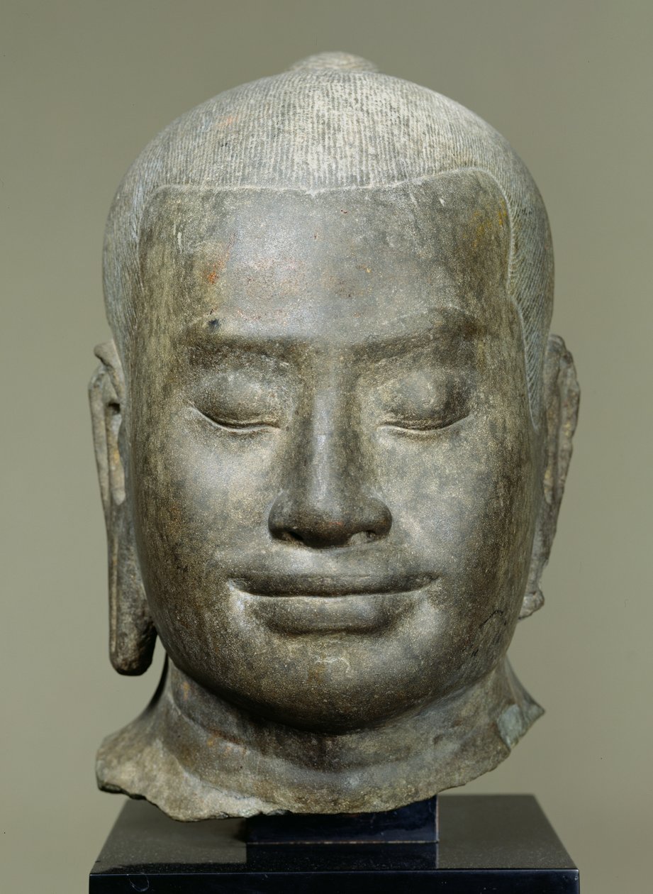 Overhode for kong Jayavarman VII (r.1181-c.1220) (bronse) av Cambodian School