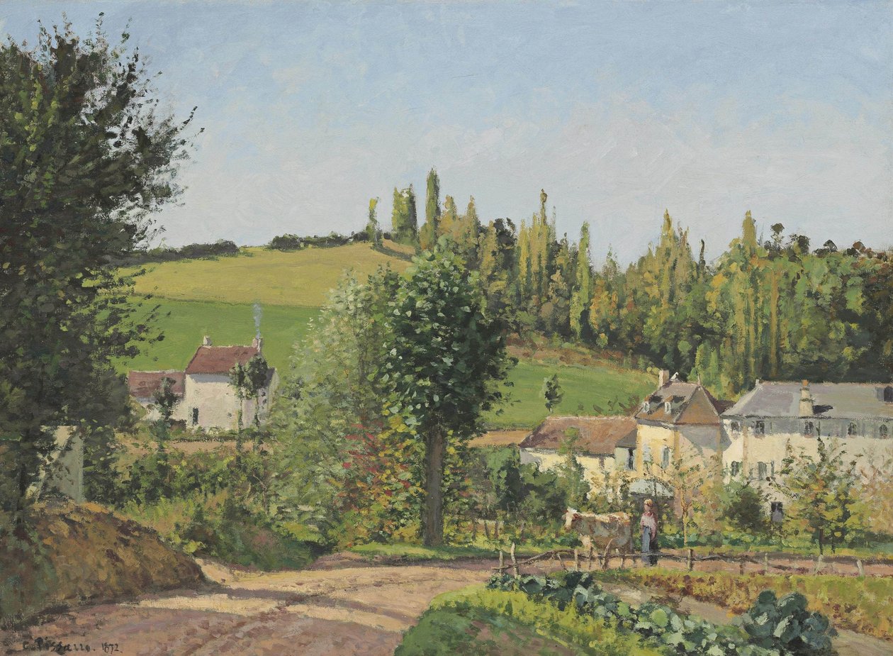 Hamlet rundt Pontoise av Camille Jacob Pissarro