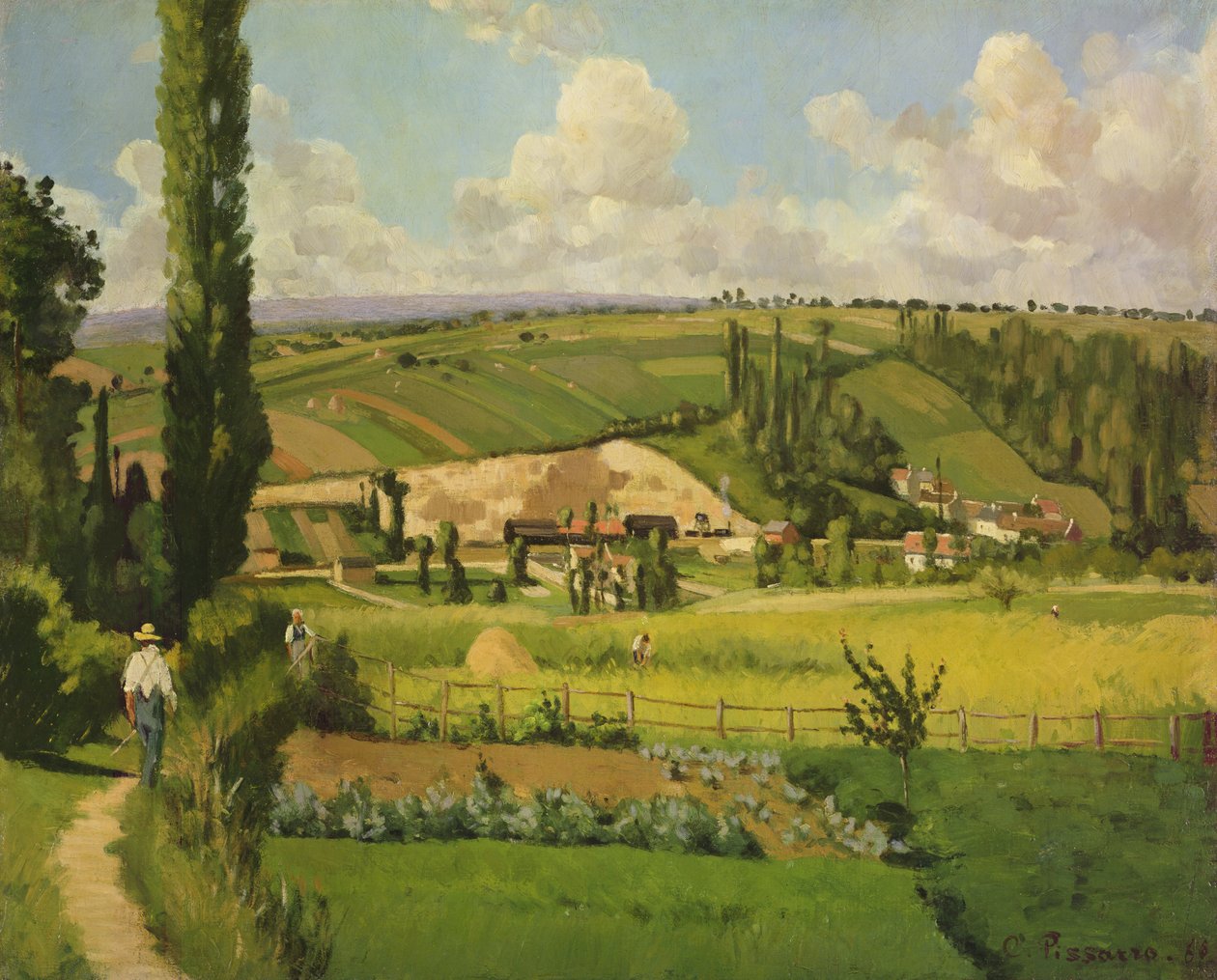 Landskap med Patis, Pointoise, 1868 av Camille Jacob Pissarro