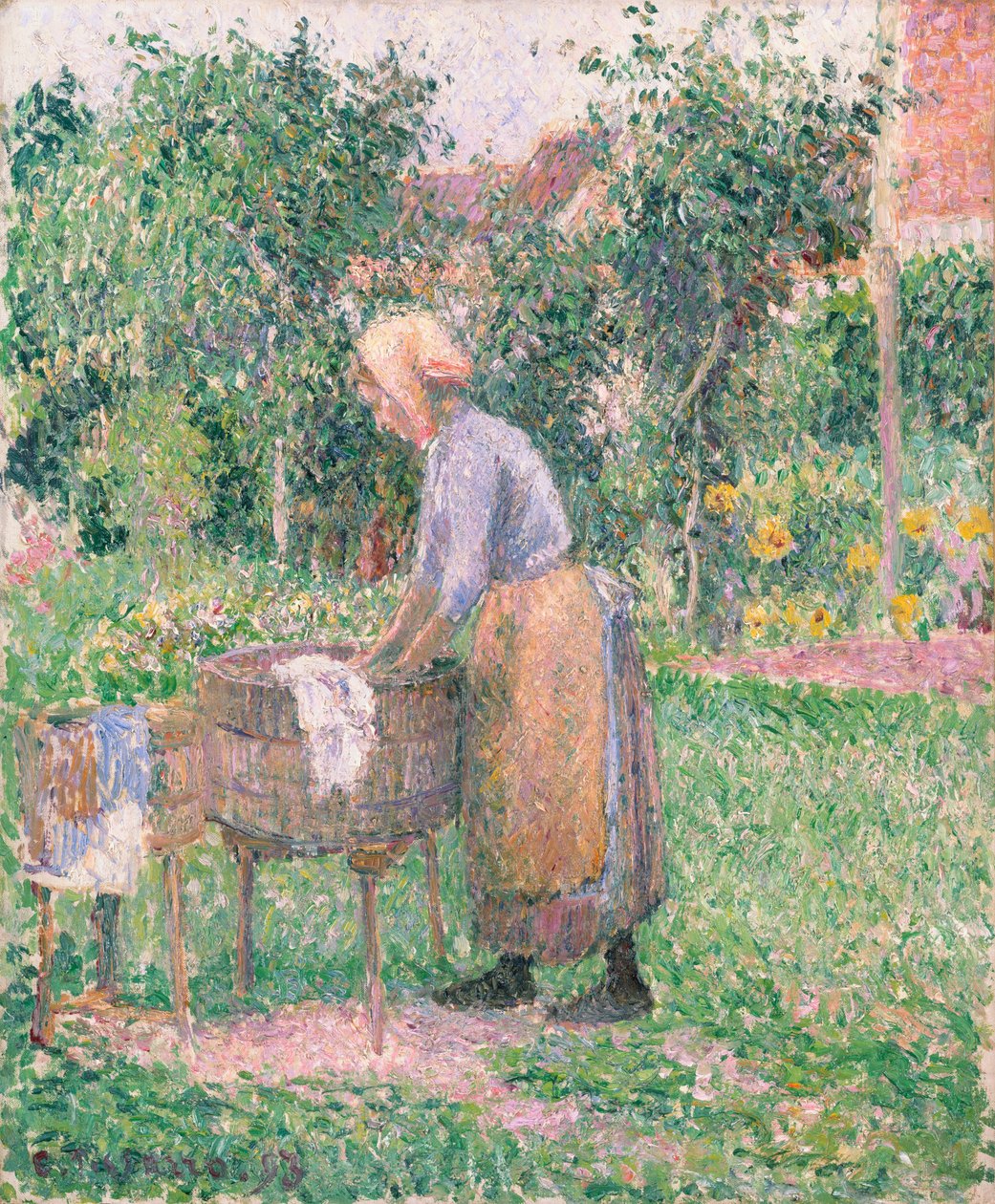 En vaskekvinne i Éragny, 1893. av Camille Jacob Pissarro