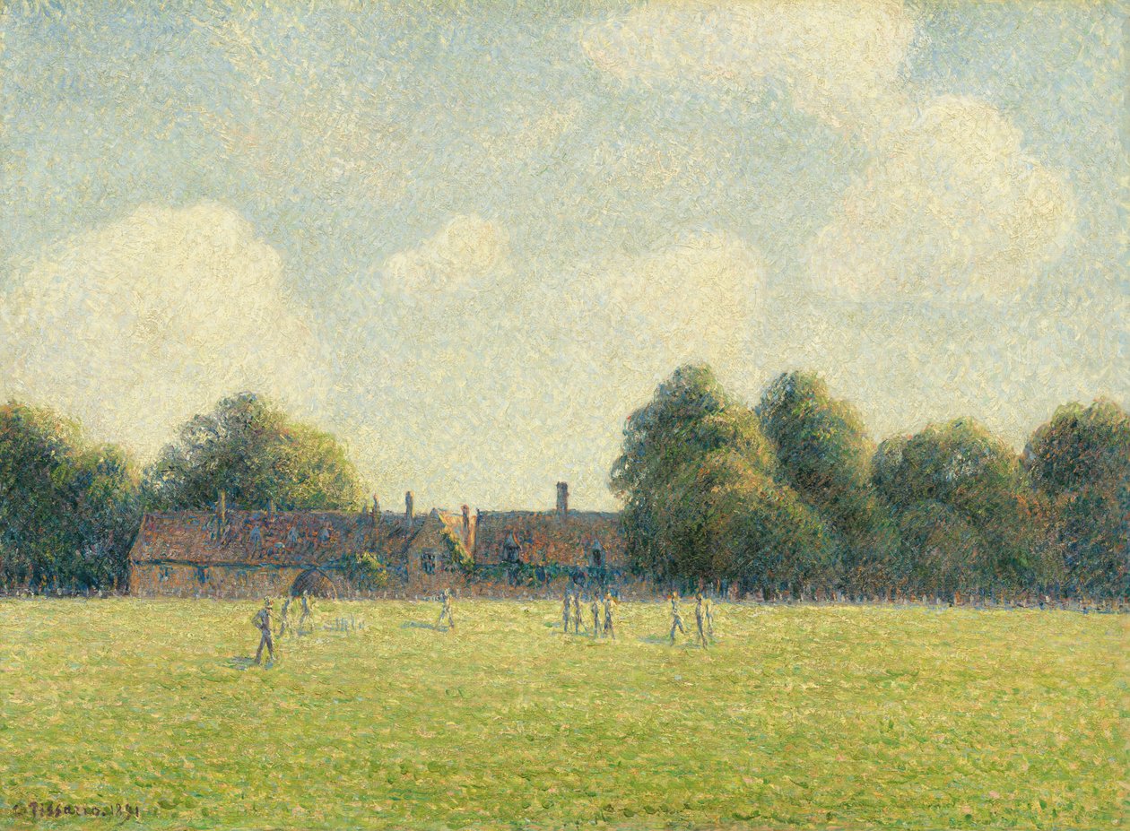 Hampton Court Green, 1891. av Camille Pissarro