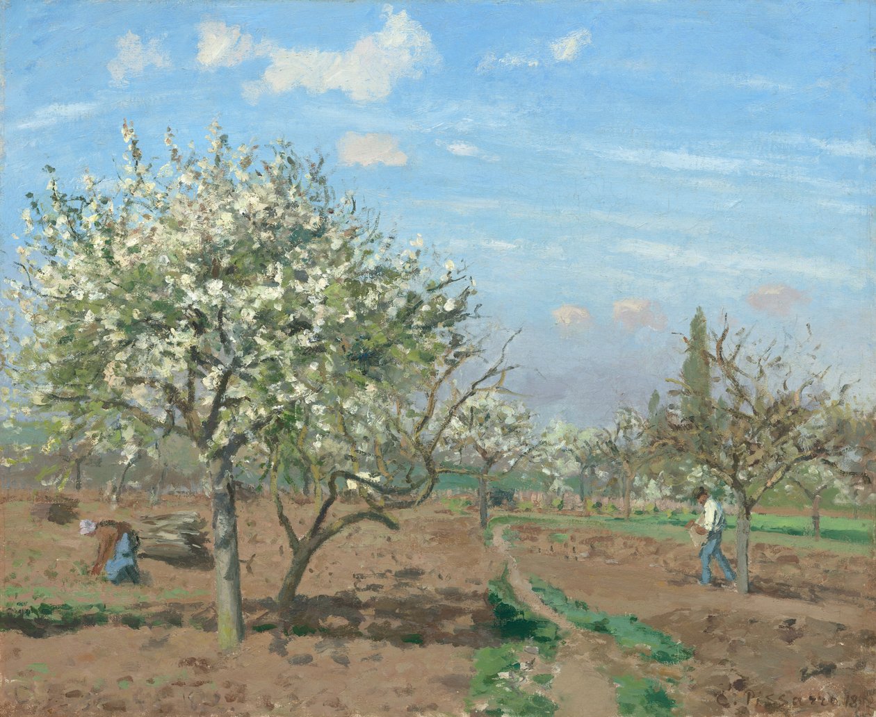 Frukthage i Bloom, Louveciennes, 1872. av Camille Pissarro