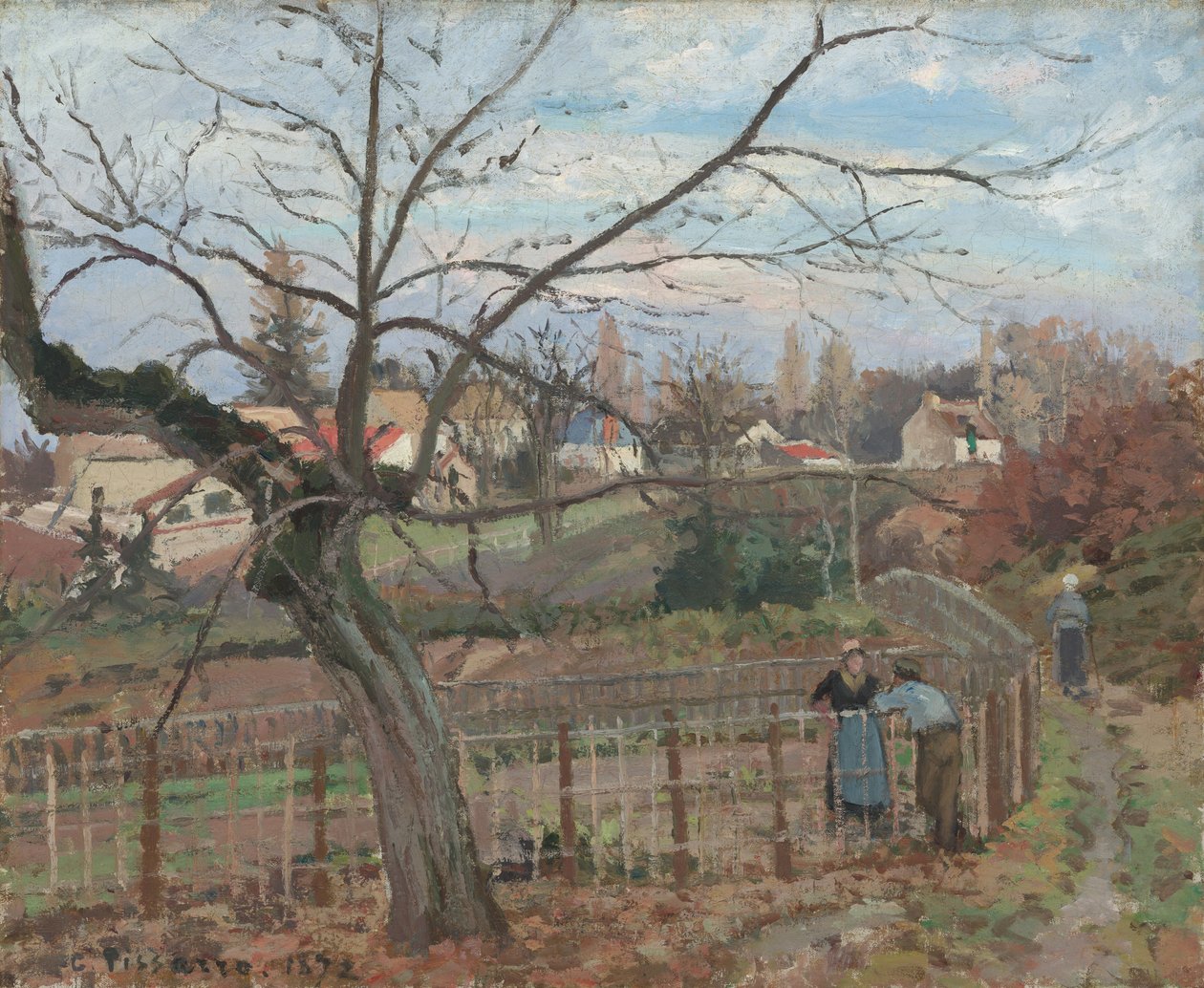 Gjerdet, 1872. av Camille Pissarro