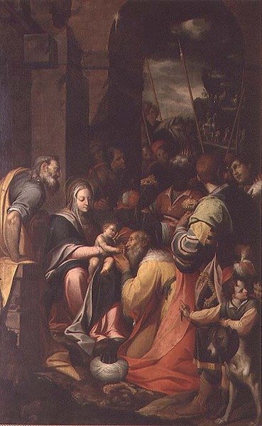 Tilbedelse av magiene av Camillo Procaccini